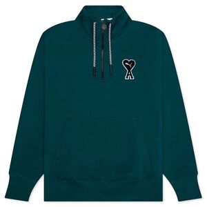 PUMA X AMI HALF-ZIP SWEATSHIRT VARSITY GREEN